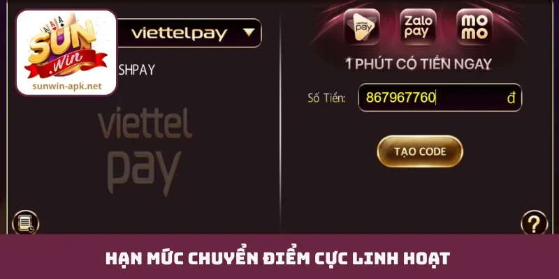 Hạn mức chuyển điểm cực linh hoạt