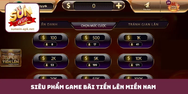 Siêu phẩm game bài tiến lên miền Nam